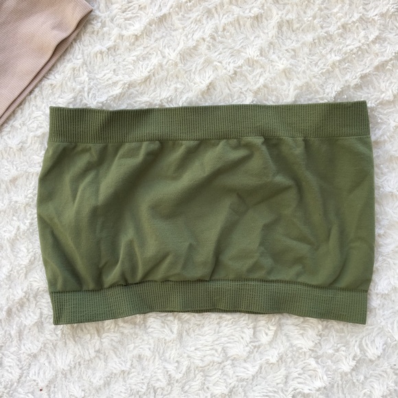 Army Green Bandeau & Nude Lounge Bra Set sz Medium - Picture 5 of 6